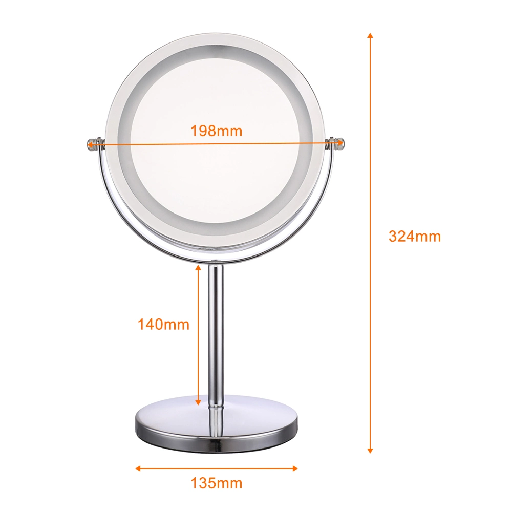 Dailyard Salon 7 Inch Chrome LED Stand Magnifying Makeup Beauty Magnified Mirror