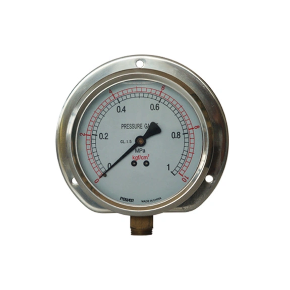 10kg100mm Stainless Steel Liquid Filled Pressure Gauge with Back Flange