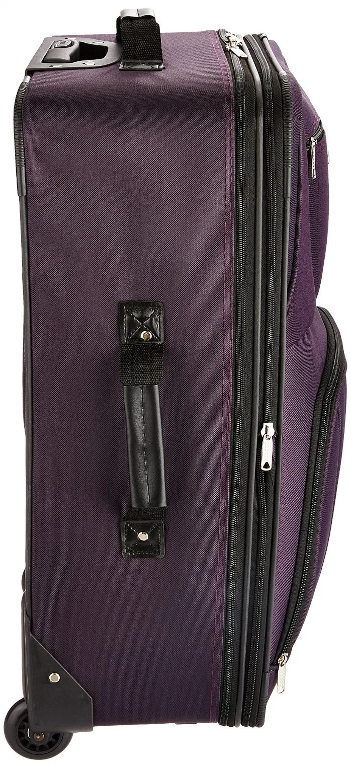 La moda Softside equipaje conjunto vertical de color púrpura. La moda Softside equipaje vertical conjunto morado