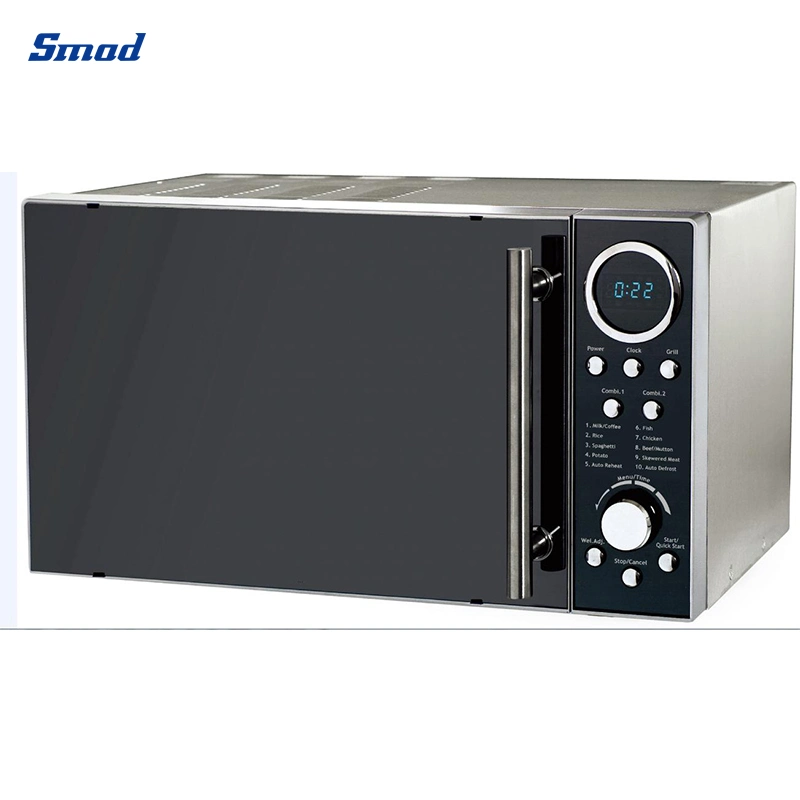 Smad OEM Brands Multi Function with CE Certification Mirror Door Cheap Electric 220V 23L Counter Top Digital Control Table Top Microwave Oven 23L for Home Use