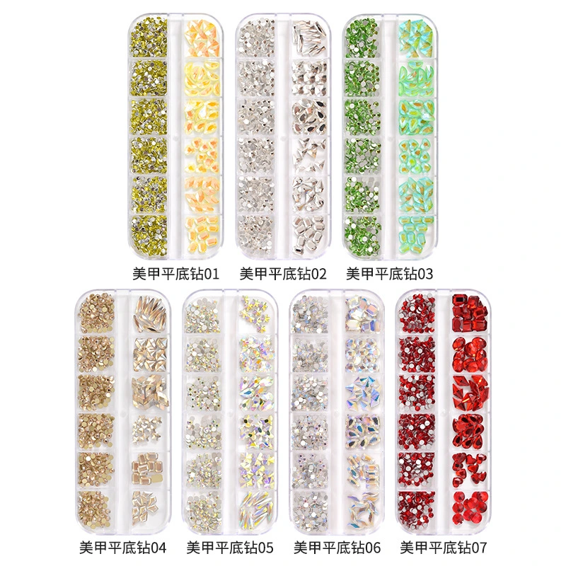 Foret en verre multicolore DIY Nail Art Set Décorations