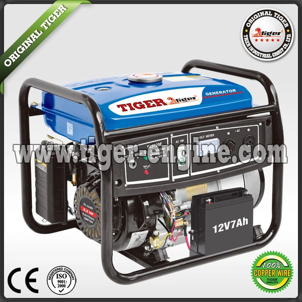 Tiger Brand Fuel Gasoline Generator Set with Handle and Wheels by Gasoline Petrol