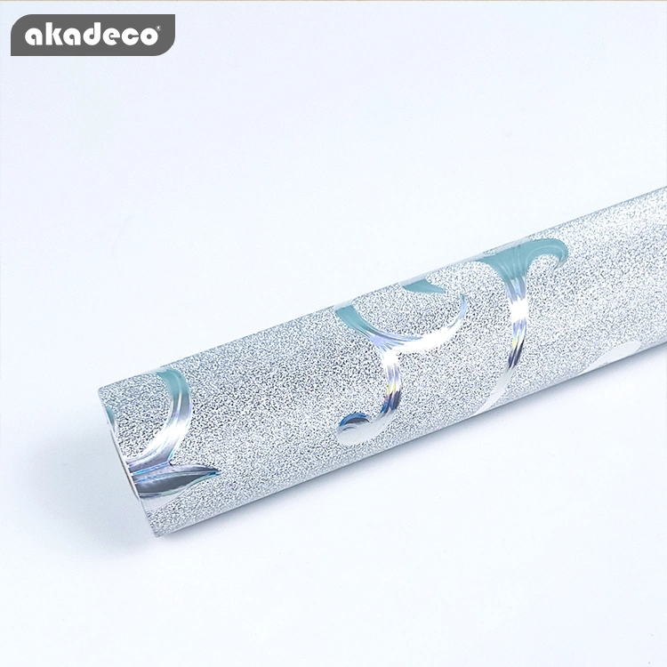 Popular Sale Novel Pattern Silver Color Glitter Film Roll for Home Decoration