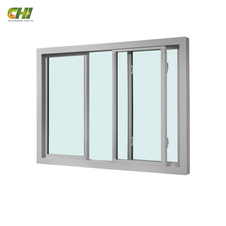 UPVC horizontale/PVC Petit fer résidentiel de la vitre coulissante de double vitrage aluminium fenêtres coulissantes en polycarbonate