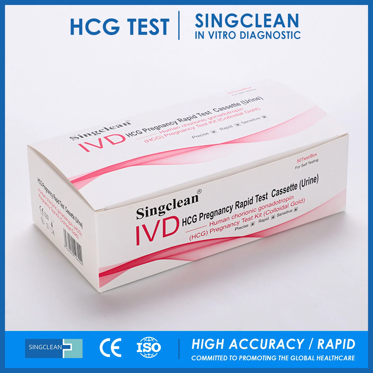 Singclean CE Ivd Approved Wholesale Medical Supply Home Rapid Ovulation Pregnancy Test
