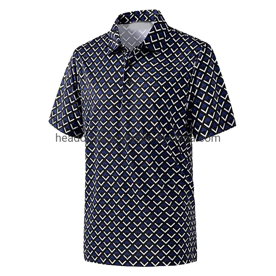 Golf Polo Shirt Men Performance 100% Polyester Full Piece Sublimation Printing