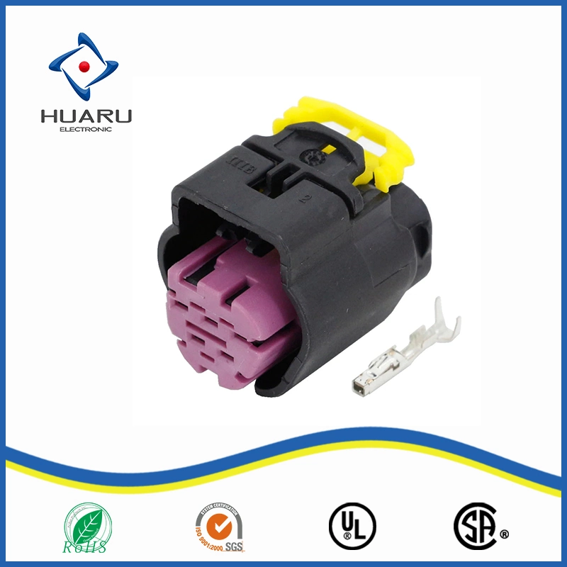 Car Fuel Gasoline Pump Plug Black Purple Plastic Connector Socket DJ7052-1.5-21 5p