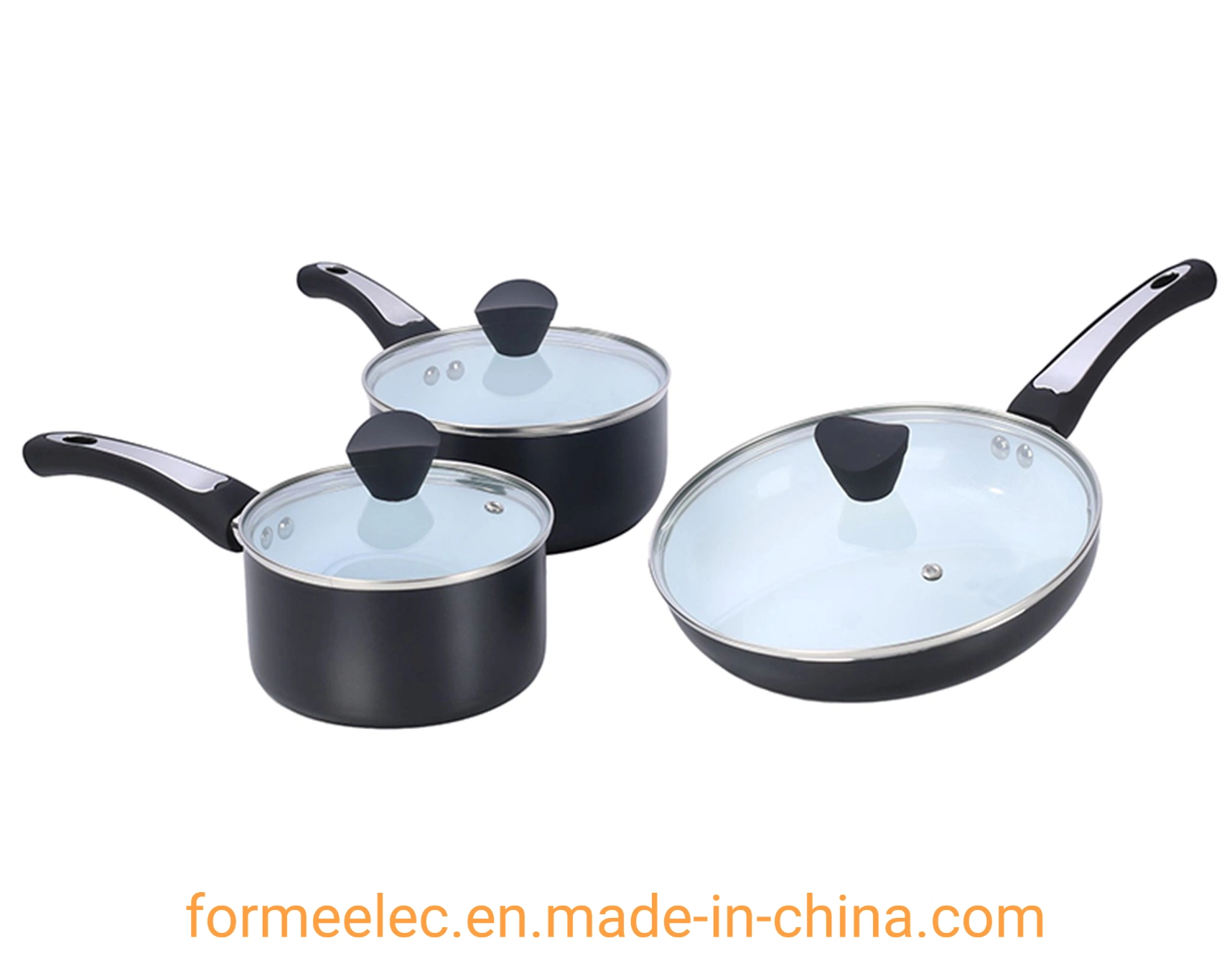 Saucepan Fry Pan 6 Pieces Cookware Set Double Bottom Aluminum Cookware