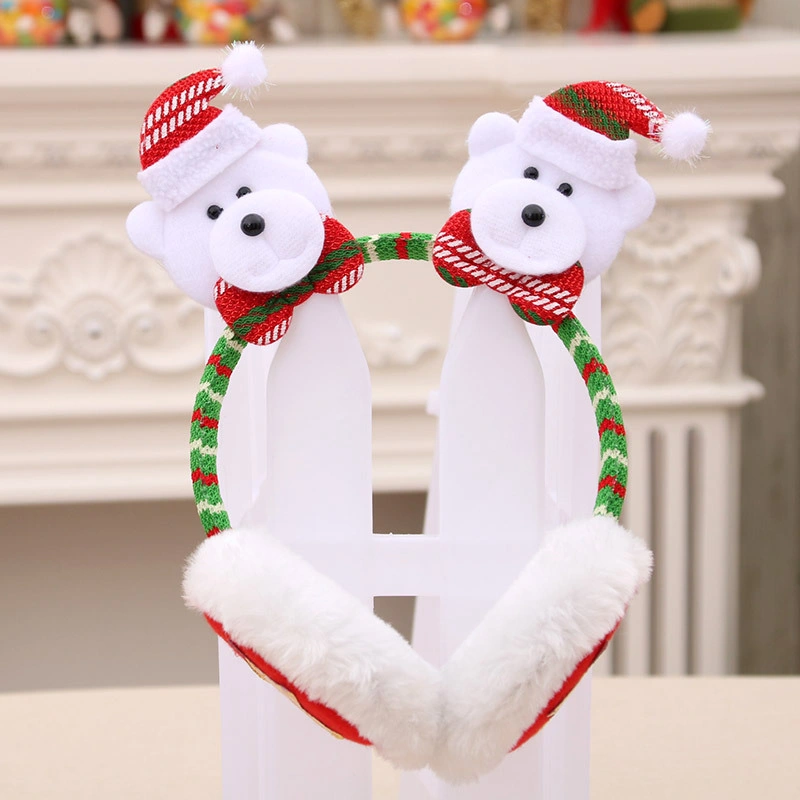 Winter Christmas Holiday New Fashion Cute Lovely Headset with Santa Snowman Elk Ornaments for Xmas Supplier