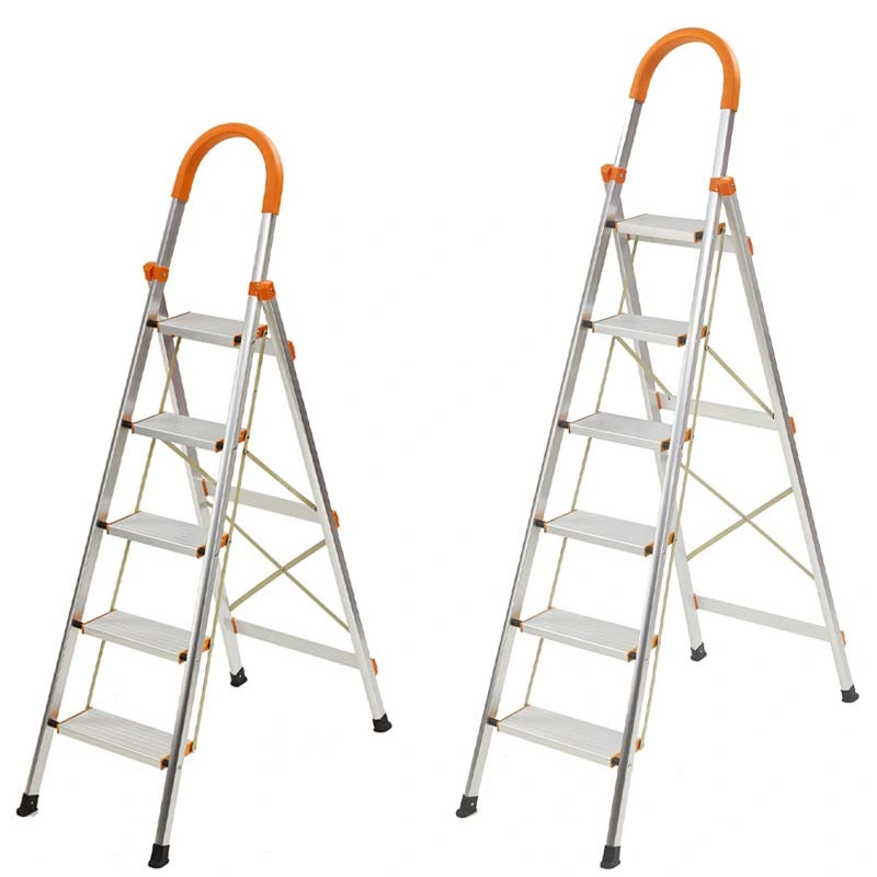 D-Type Aluminum Home Use Folding Indoor Step Ladder