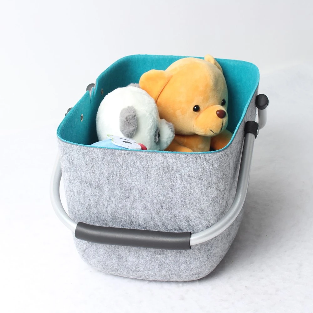 Shine Felt Quilting Tools Felt Basket Storage Bin for Organizing Cloths Bathroom Decorative for Gift Basket with Lid