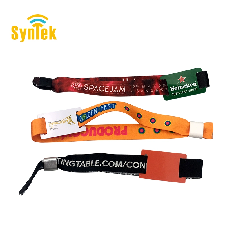 Fashion Event Fabric 13.56MHz RFID Woven NFC Wristband