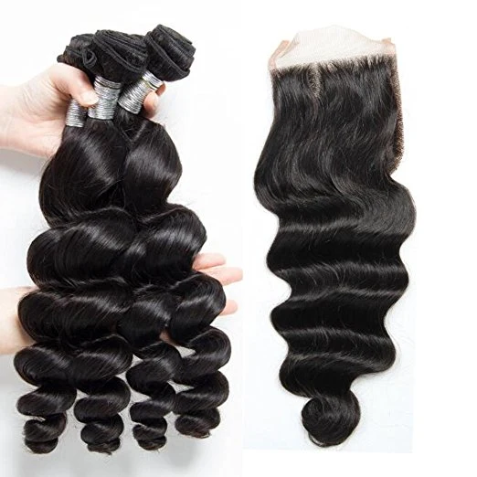 Pacotes de ondas soltas Kbeth Cabelo humano Fashion Beleza Pacote de cor natural por grosso