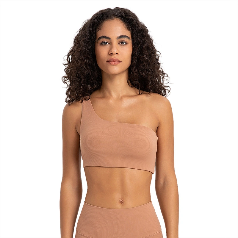 Xsunwing Sweat Suits en gros pour femmes Compression Une épaule Soutien-gorge de sport Push up Fitness Yoga Sport Wear Soutien-gorge de sport.