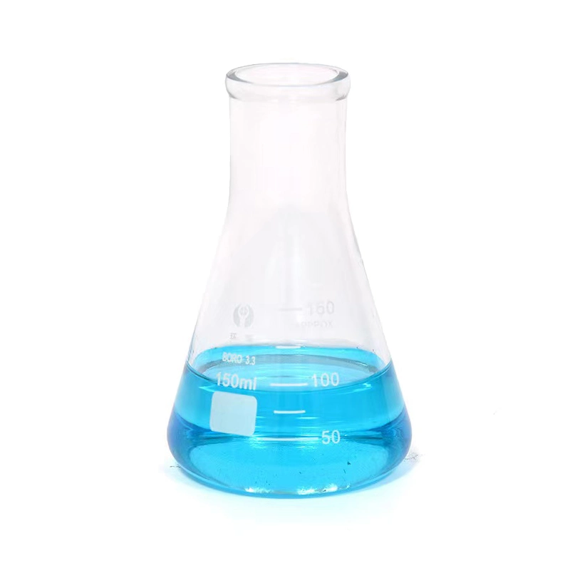 Laboratorio Alta resistencia a temperatura 150ml matraz cónico Erlenmeyer de vidrio