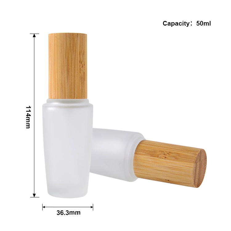 Bamboo Cap Top Screws Lid Lotion Bottle Container Bamboo Cosmetic Packaging