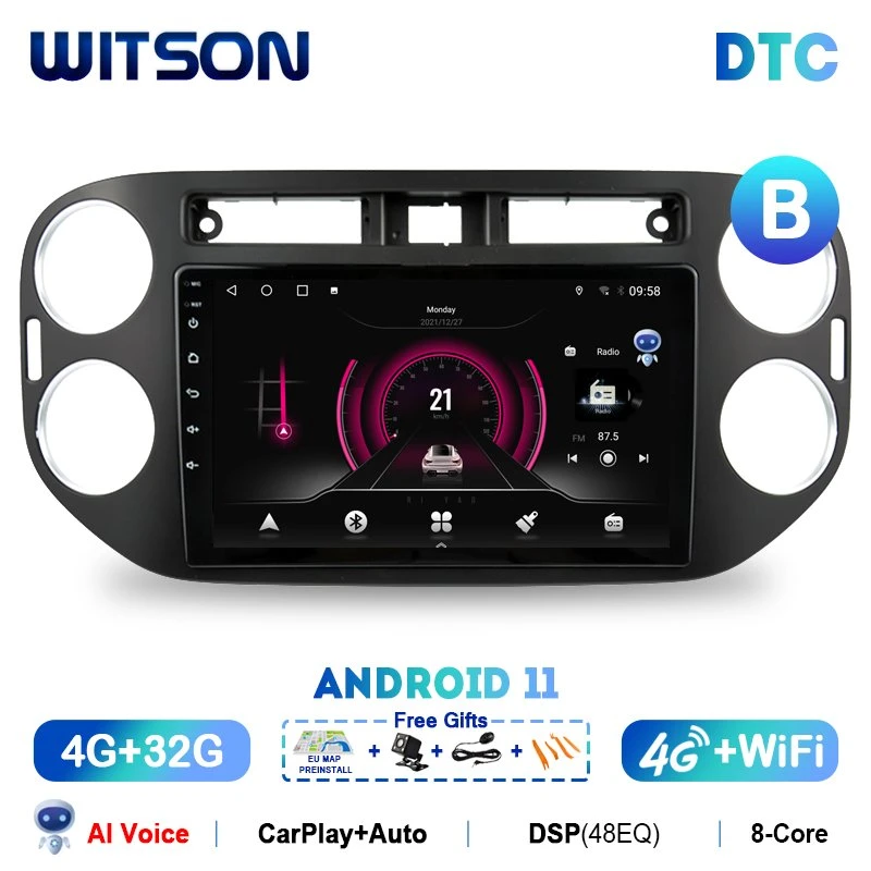 Witson Android 11 Car Audio for Volkswagen Tiguan 2010-2017 Ai Voice Carplay Navigation WiFi GPS 2 DIN Auto Radio