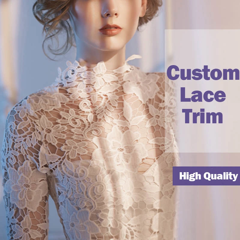 Cheap High quality/High cost performance  Wholesale/Supplier Stock Cotton Eyelet Lace Trim Anglaise Cotton Lace Trim