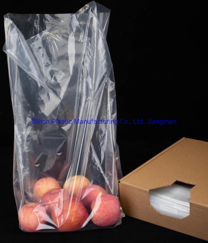 Vegetables Packing Plastic Flat Bag with Gusset for Super Market or Farmer's Market