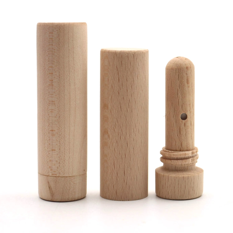 Environmentally Friendly Reusable Refillable Blank Asthma Essential Oil Nasal Inhaler Wood