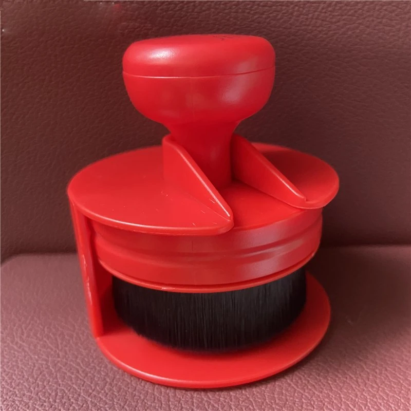 Red/Black Ergonomics Round Handle Brush with Storage Racks for Car Interior Cleaning Tire Dressing