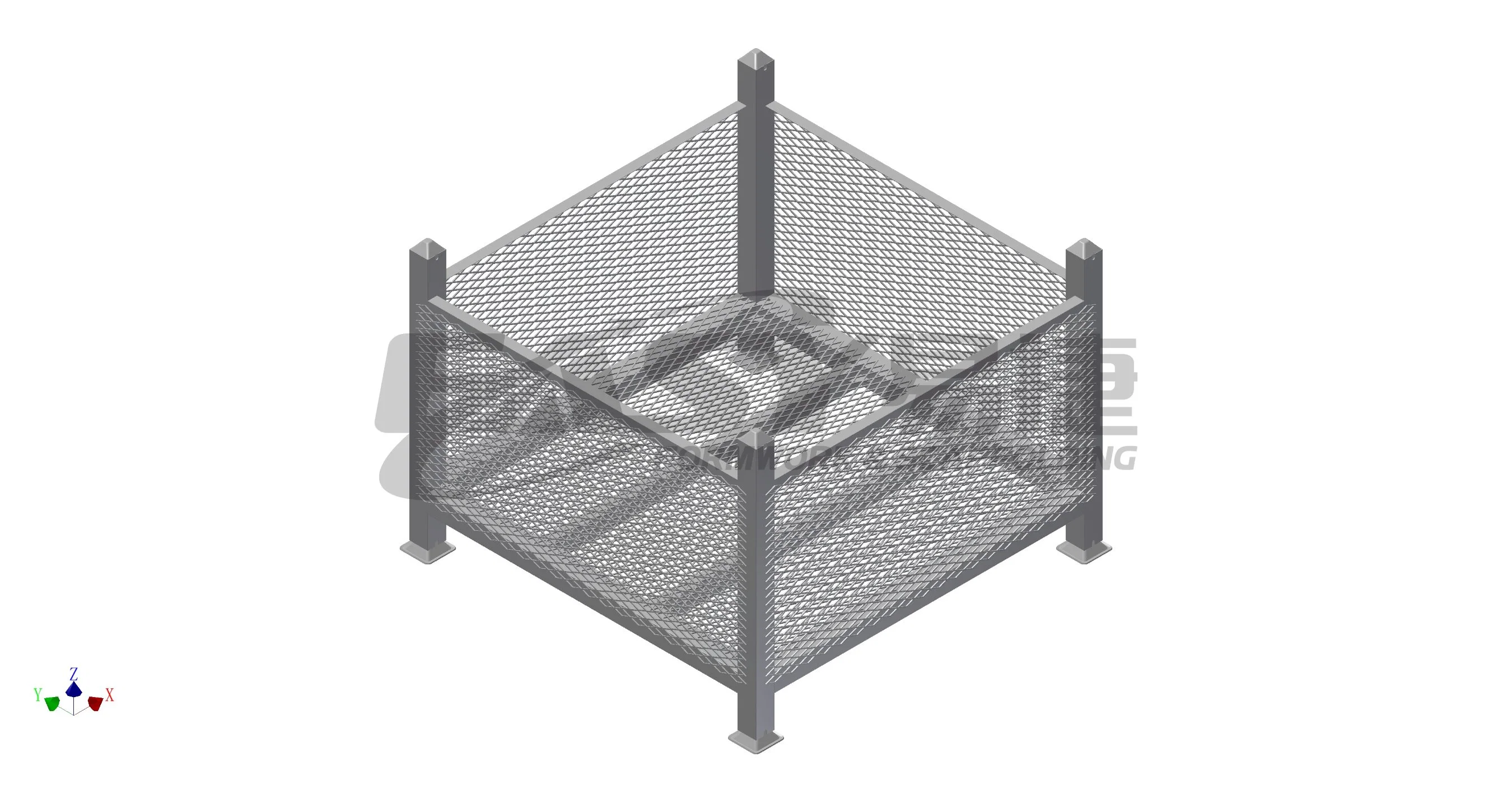 Echafaudage facile cages pour utilisation intensive stockage en métal pliable empilable Gerbeur de palettes de travail du sol