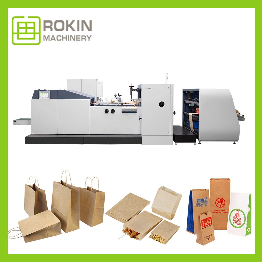 Rokin Biodegradable Paper V Bottom Paper Carry Bag Production Machine