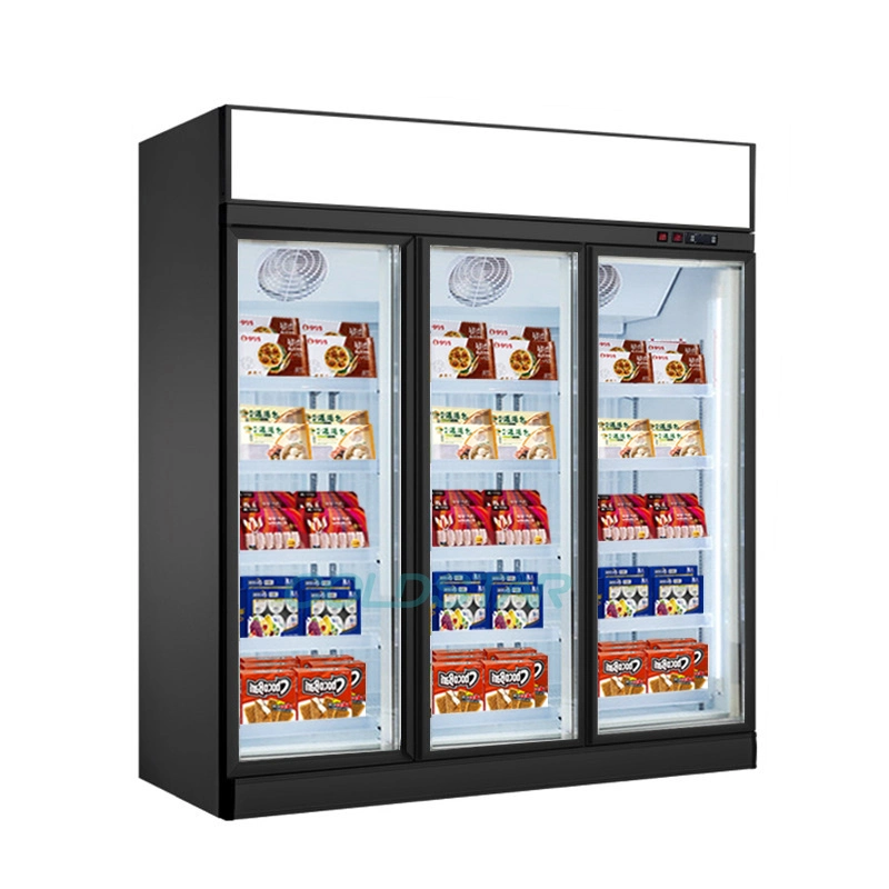 Glass Door Freezer Supermarket Frost-Free Energy-Saving Freezer Machine