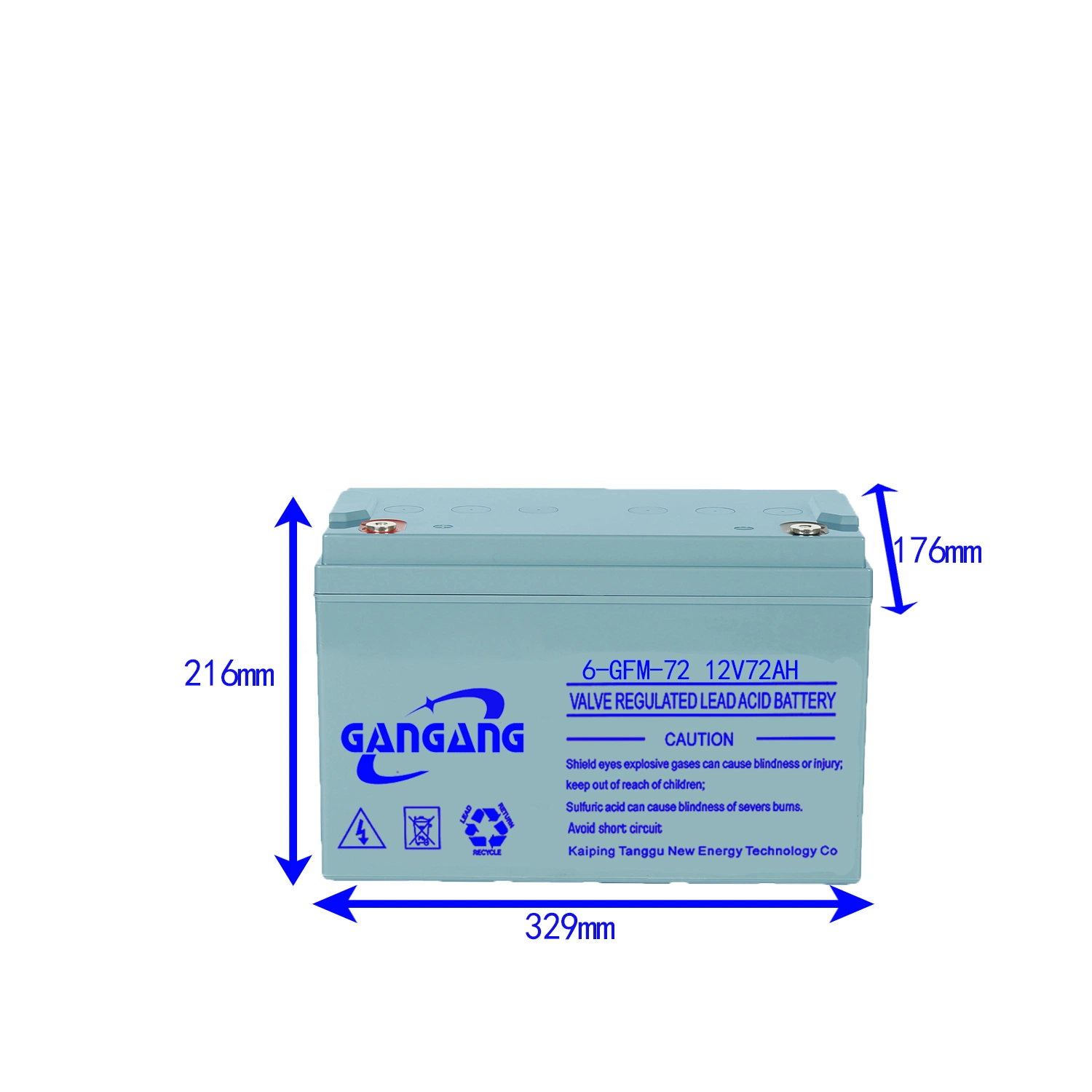 12V 72Ah Rechargeable Batterie plomb-acide, petite batterie pour voyant LED