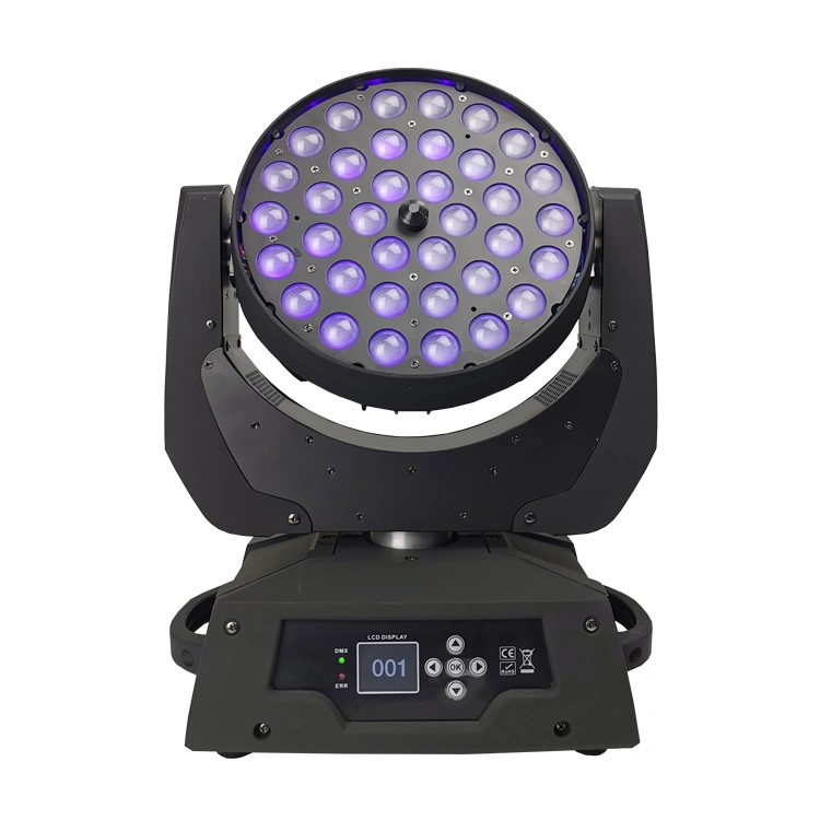 36 X 18W 6in1 Rgbwauv LED Wash Zoom Moving Head Stage DJ Light