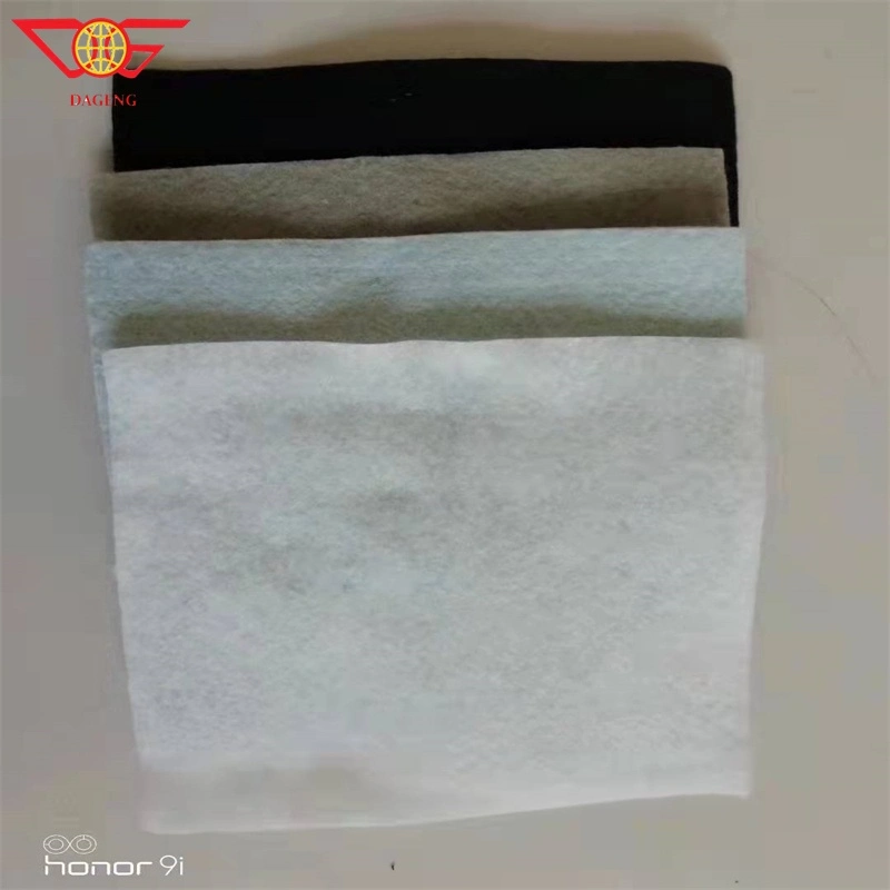 Blanco Negro Tamaño Personalizado Rollo Textil Geo 100GSM PP Pet Nonwoven tejidos geotextiles para protección de la Pendiente bien vendido