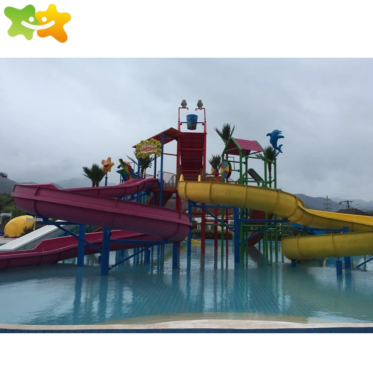 Giant Water Park Equipment Fiberglass Rainbow Water Slide for Sale