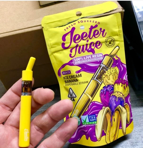 Jugo Jeeter recargable de resina en vivo e Kits cigarrillo desechable vacía Vape dispositivo 1.0ml de pluma de 0,5 ml de aceite espeso Pod Atomizer con embalaje de la bolsa de Mylar