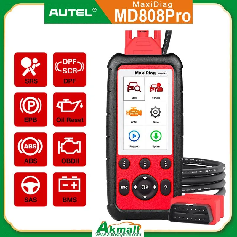Autel MD808PRO OBD2 полной системы автомобиля диагностический сканер автомобильной кода диагностики Obdii 7 Услуги
