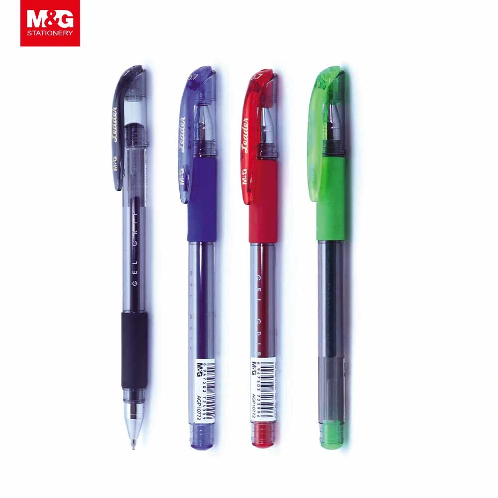 M&G Stick Gel Pen 0.7mm Comfort Rubber Grip Safe Ventilated Cap Black/Blue