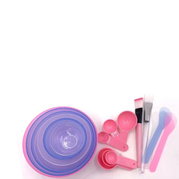 DIY Reusable Facial Bowl Colorful Cosmetic Bowl Tools Sets with Measuring Spoon and Brush and Plastic Scraper