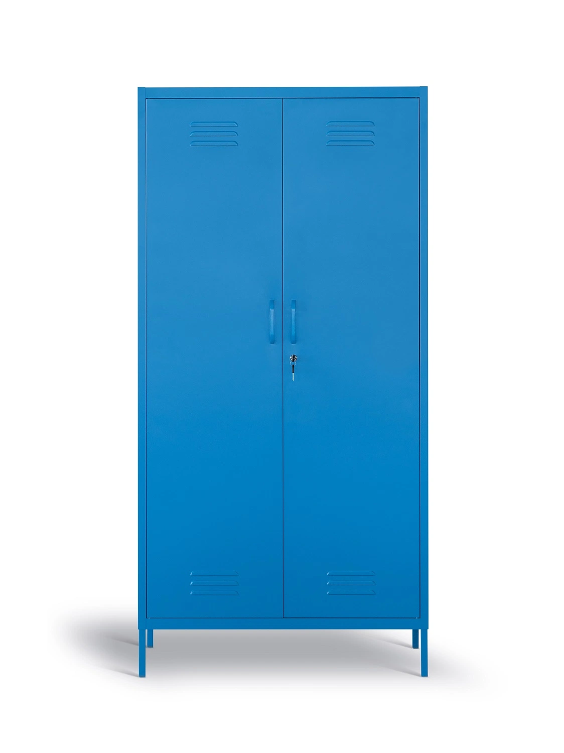 Blue Metal Home Furniture Storage Alimirah com prateleira e pendural