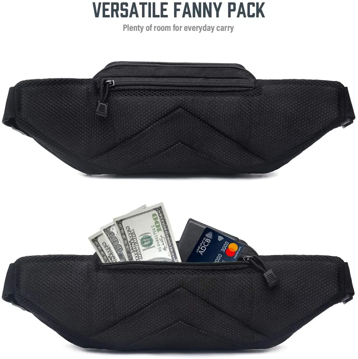 Saco de arma Fanny Pack oculto, saco de transporte oculto para esconderiçar saco de transporte para transporte Mens