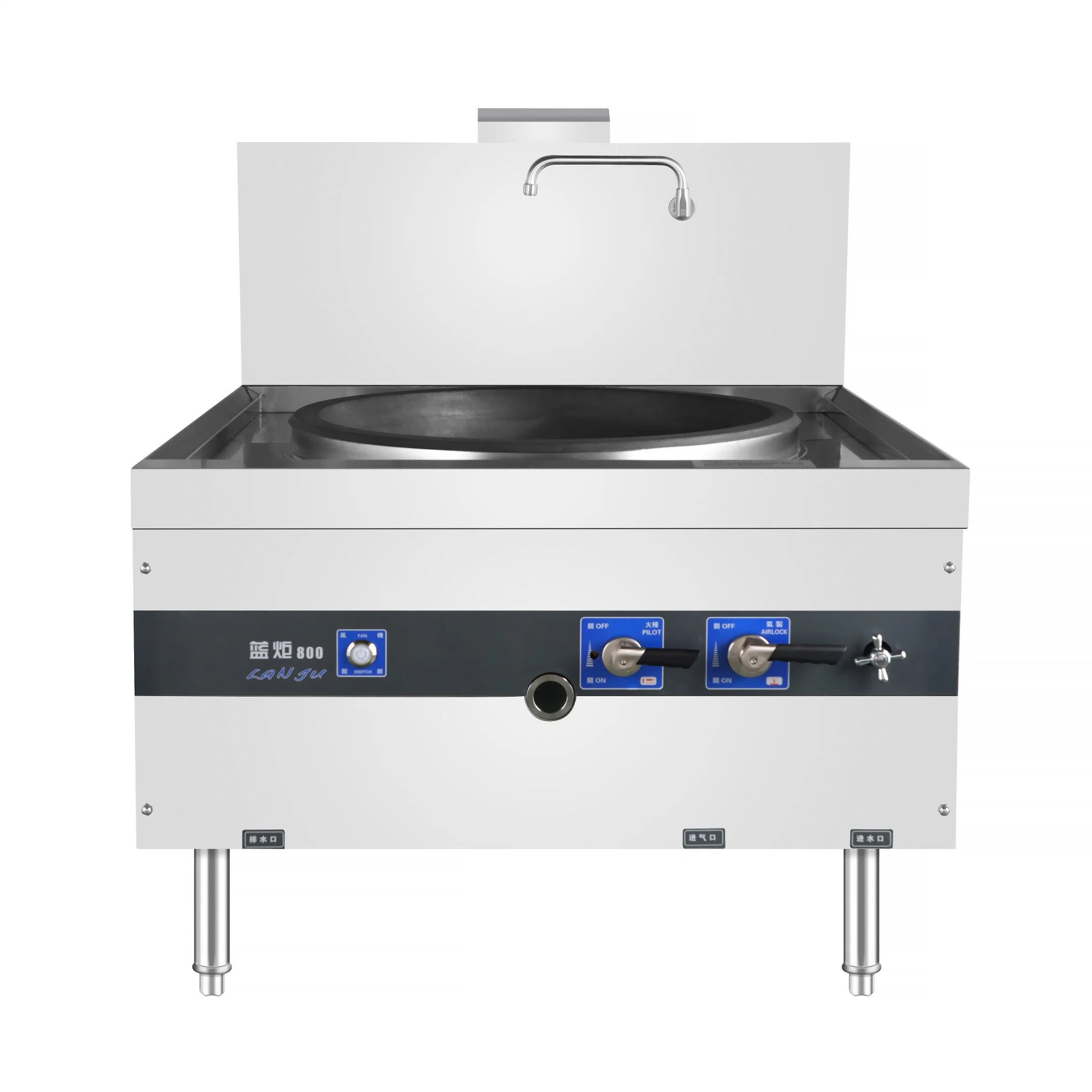 Chinese Lanju 800 Single Burner Cauldron Stove Type 100 Commercial Stainless Steel Cooker Gas Stove /Food Machinery