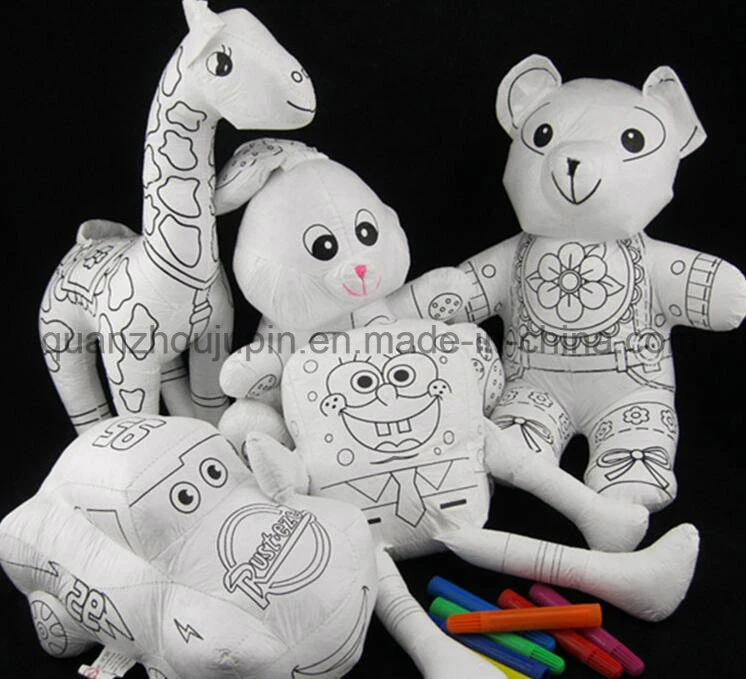 DIY Various Washable Reusable Kids Children Doodle Graffiti Blank Stuffed Doll Toy