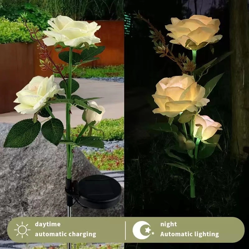 Solar LED Artistic Flower Light Rose Tulip Lily Flower Light for Landscape Decoration