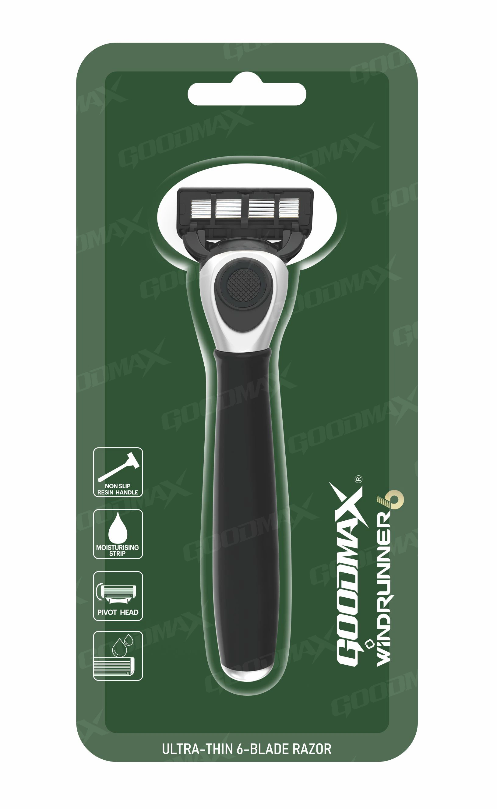 Six Razor en acier inoxydable système pour hommes