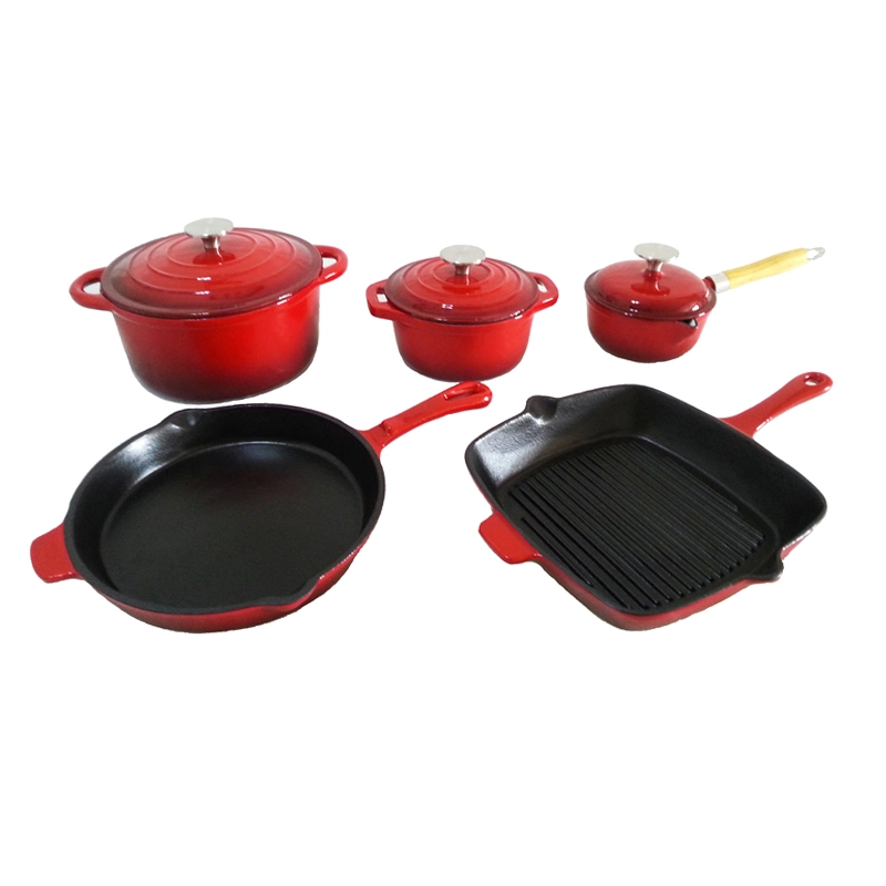 Gusseisen Niederländisches Ofenset Saucenpfanne Set Cooware Sets Backgeräte-Sets