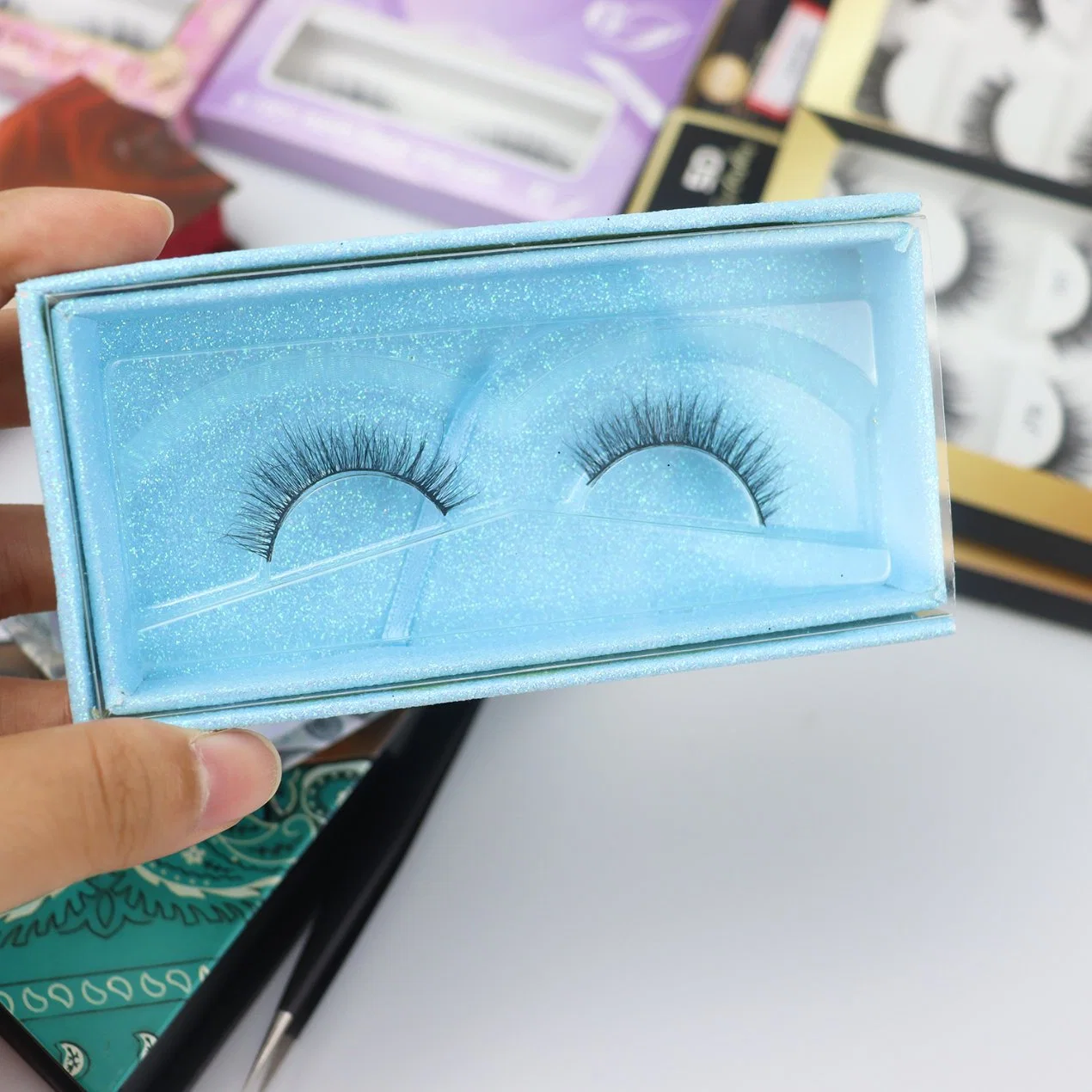 2023 New Cross-Border High Imitation Makeup Hair 10 Pairs of Half-Eye Fake Grafting Curling Eyelashes