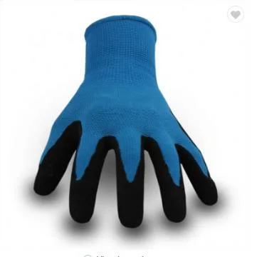 fashion Comfortable Contruction Sandy Nitrile Coated Safety Gloves with Polyester Liner