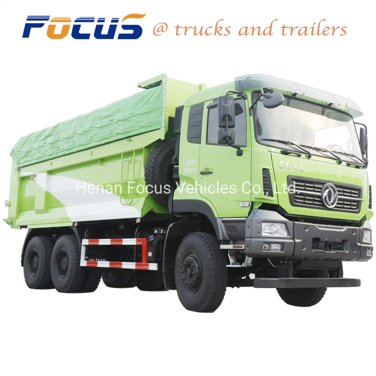 Dongfeng Cummins 20m3 Bathtub Dumper Body Tipper Dump Truck with Crane for Timber Transport