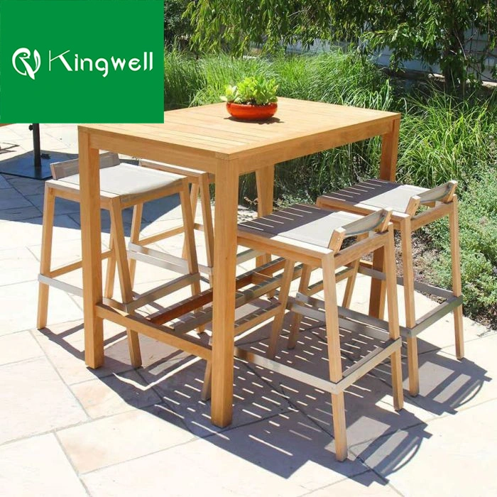 Stackable Bar Furniture Wooden Bar Table and Chairs Outdoor Bar Chairs