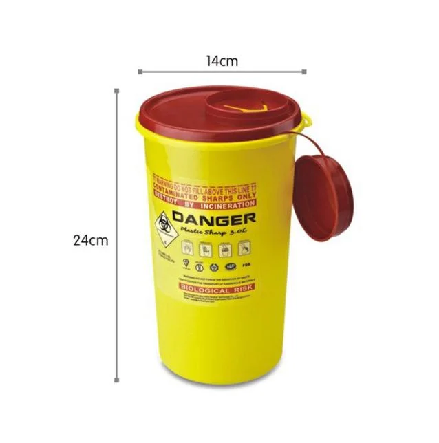 Contenedor de objetos punzantes desechables, 5L Medical Biohazard Contenedor de residuos, la plaza fuerte Container