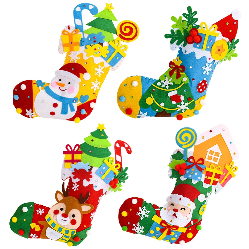 Weihnachten Kinder DIY Handmade Kindergarten Nähen Socken Handmade Geschenk