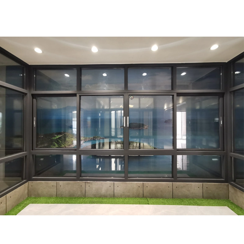 Double Tempered Glass Aluminium Alloy Sliding Window, House/Villa/Hotel Used Window